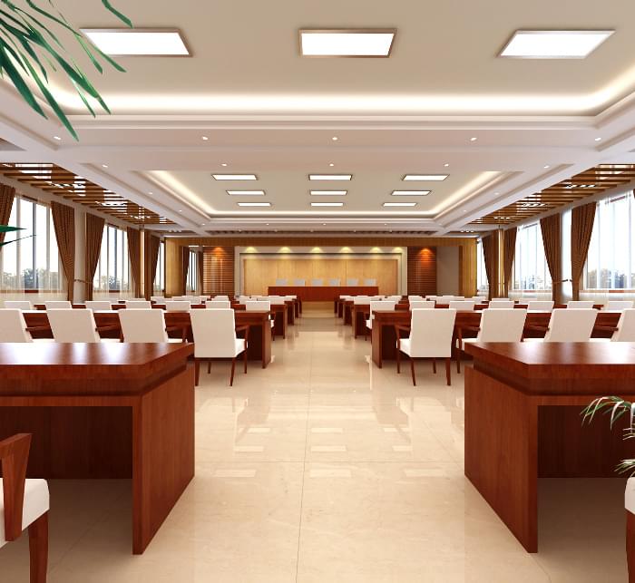 Lighting design effect of auditorium in meeting room Beleuchtungsdesign-Effekt des Auditoriums im Tagungsraum