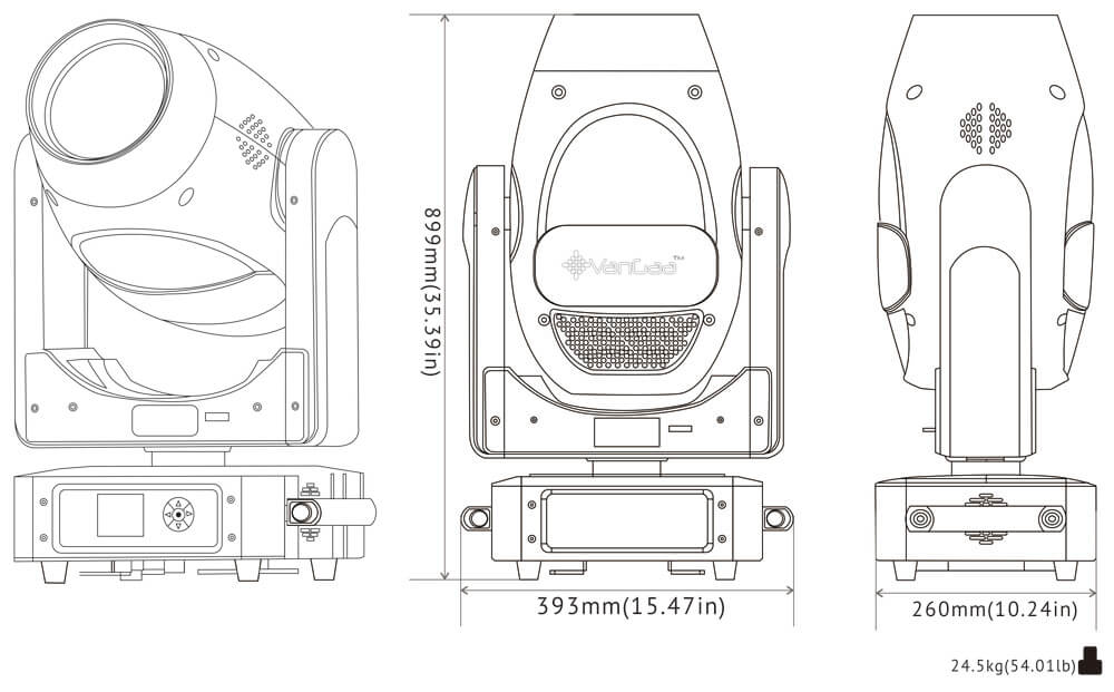 VG-SBW330CMY-Abmessung