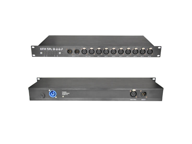 2 DMX-Eingänge und 8 DMX-Ausgänge DMX 512-Splitter