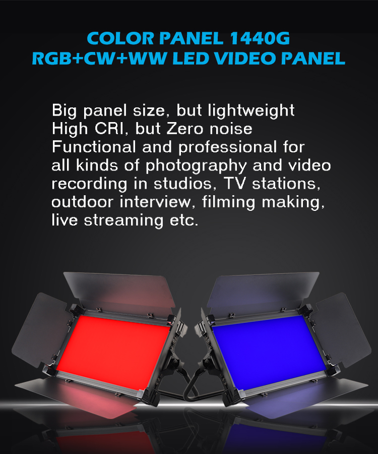 Farbenfrohe RGB- und zweifarbige LED-Videopanel-Leuchte f&uuml;r Videoaufnahmen